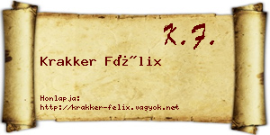 Krakker Félix névjegykártya